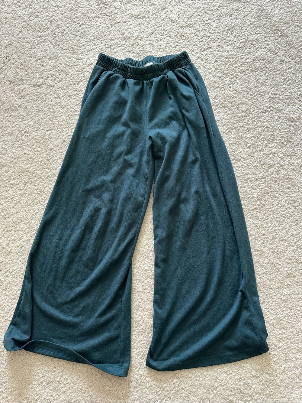 Women's Wide-Leg Pull-On Pants in Teal Green